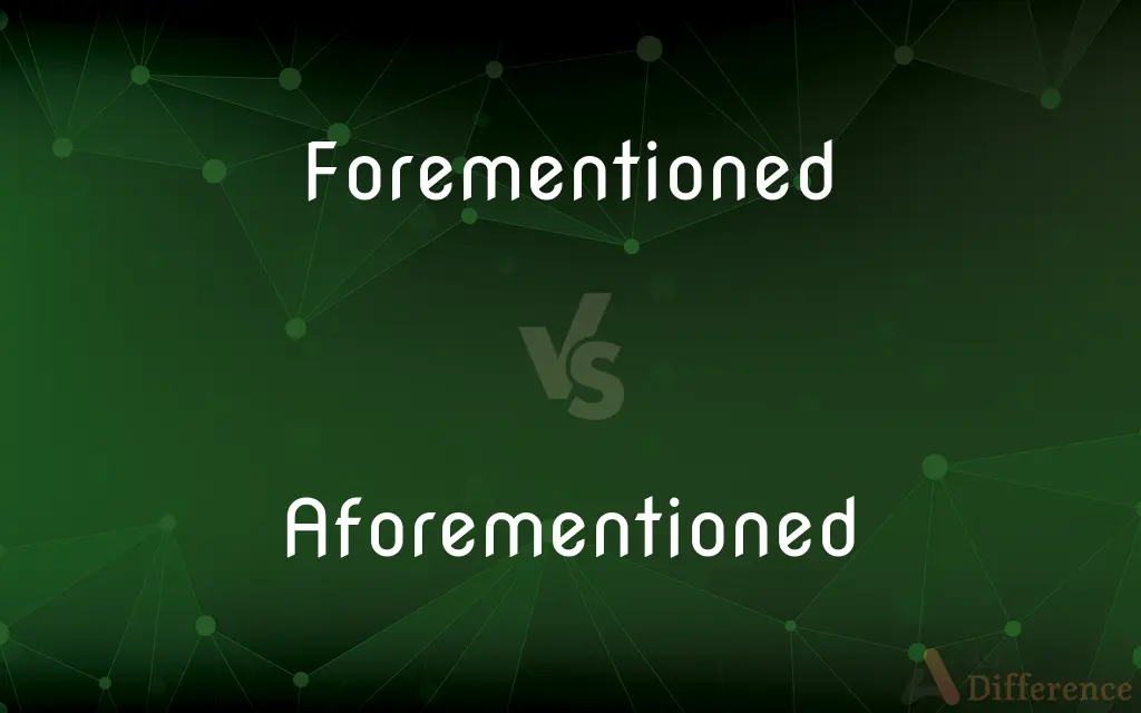 Forementioned vs. Aforementioned — What's the Difference?
