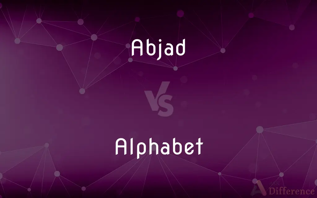 Abjad vs. Alphabet — What's the Difference?