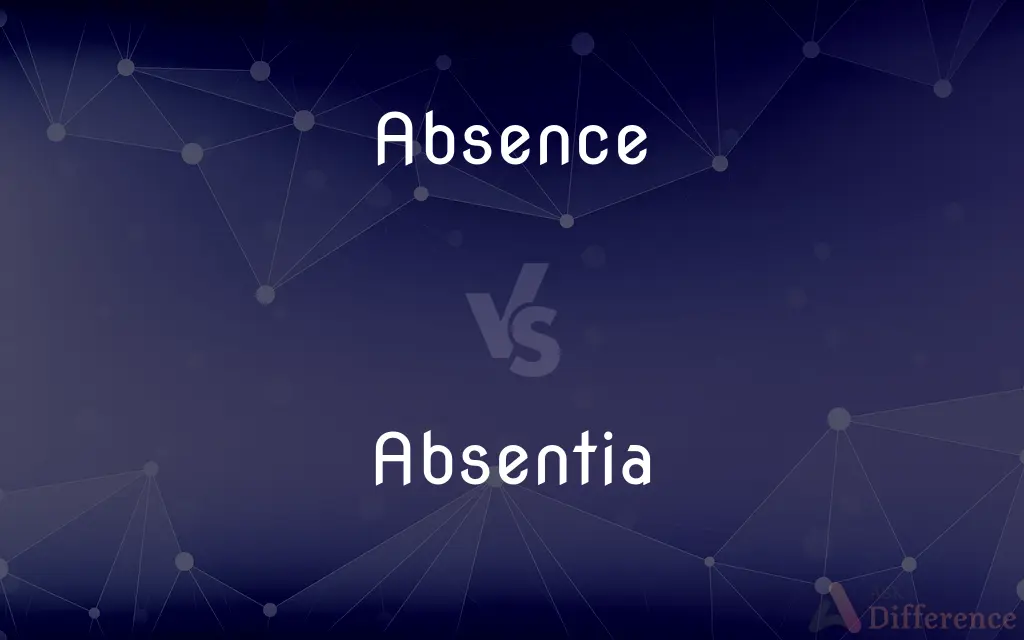 Absence vs. Absentia — What's the Difference?