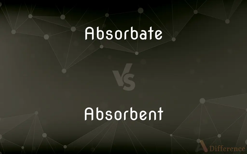 Absorbate vs. Absorbent — What's the Difference?