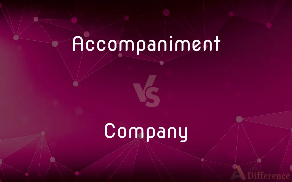 Accompaniment vs. Company — What's the Difference?