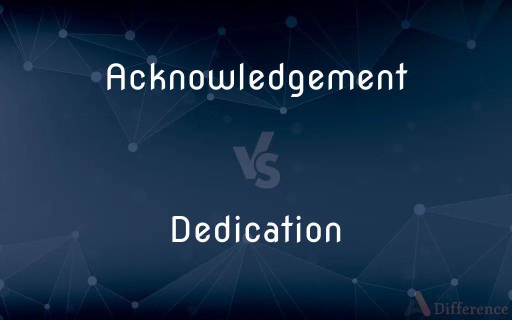 Acknowledgement vs. Dedication — What's the Difference?