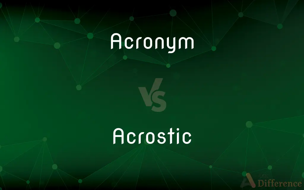 Acronym vs. Acrostic — What's the Difference?