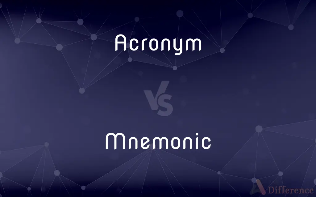 Acronym vs. Mnemonic — What's the Difference?