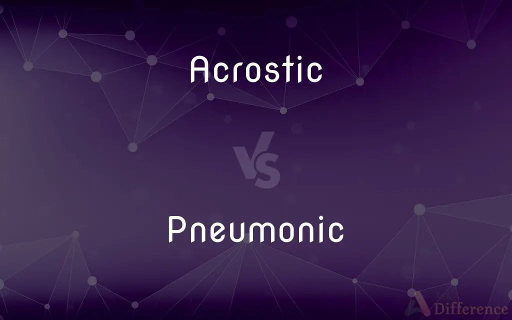 Acrostic vs. Pneumonic — What's the Difference?