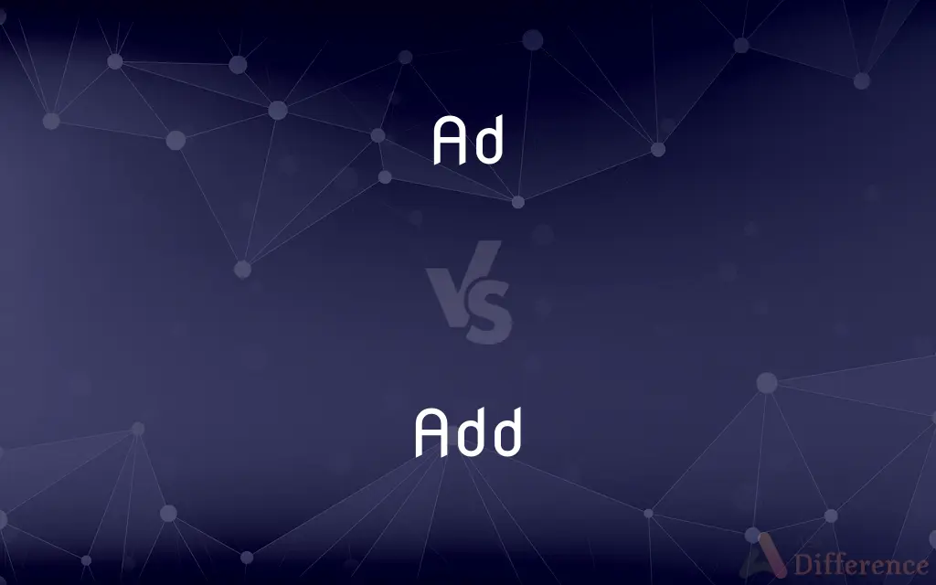 Ad vs. Add — What's the Difference?