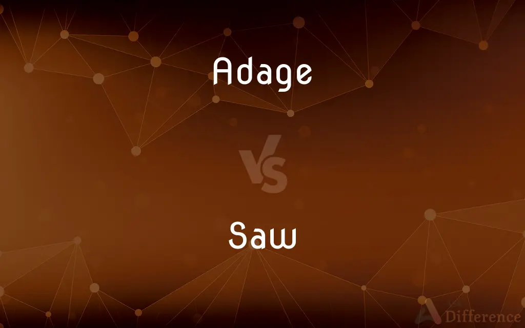 Adage vs. Saw — What's the Difference?
