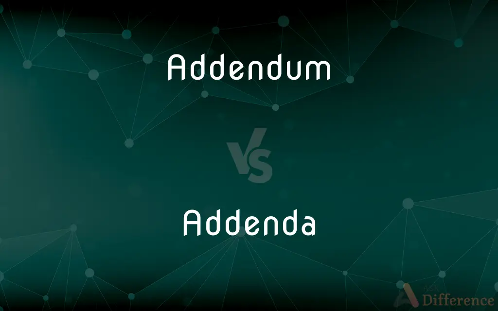 Addendum vs. Addenda — What's the Difference?