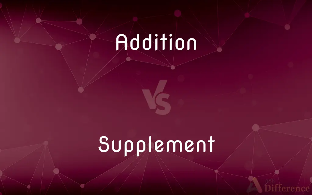 Addition vs. Supplement — What's the Difference?