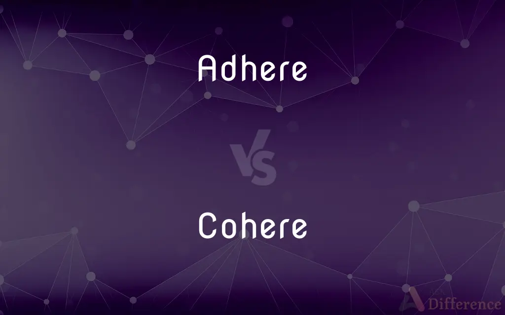 Adhere vs. Cohere — What's the Difference?