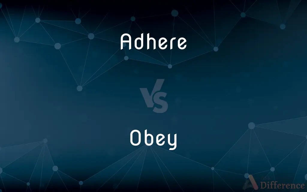 Adhere vs. Obey — What's the Difference?