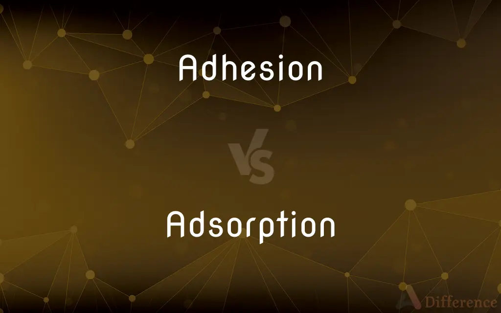 Adhesion vs. Adsorption — What's the Difference?