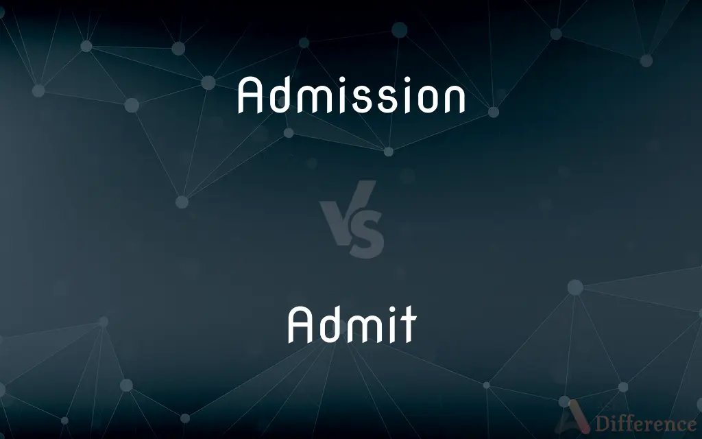 Admission vs. Admit — What's the Difference?