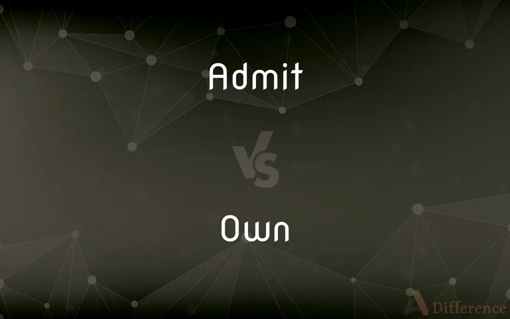 Admit vs. Own — What's the Difference?