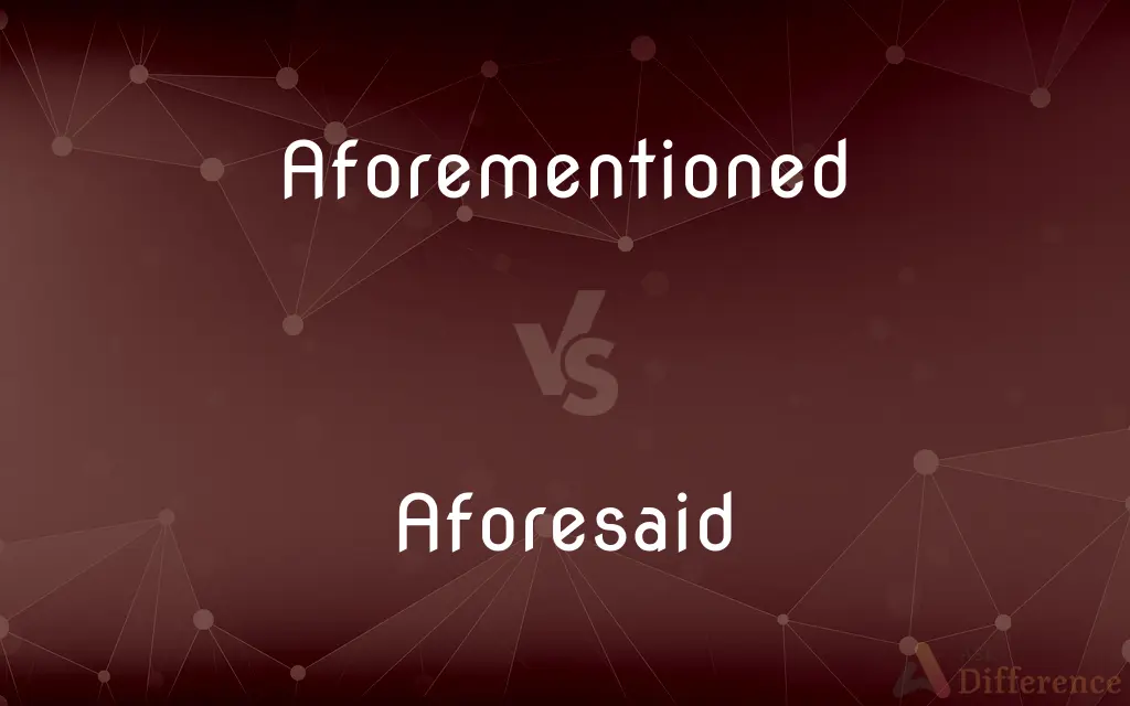 Aforementioned vs. Aforesaid — What's the Difference?