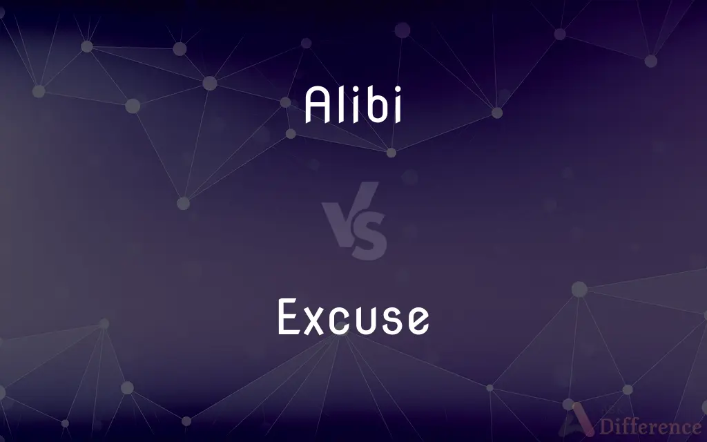 Alibi vs. Excuse — What's the Difference?