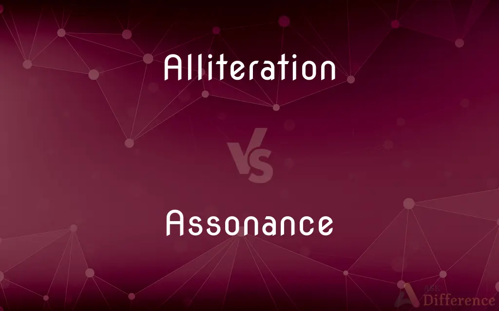 Alliteration vs. Assonance — What's the Difference?