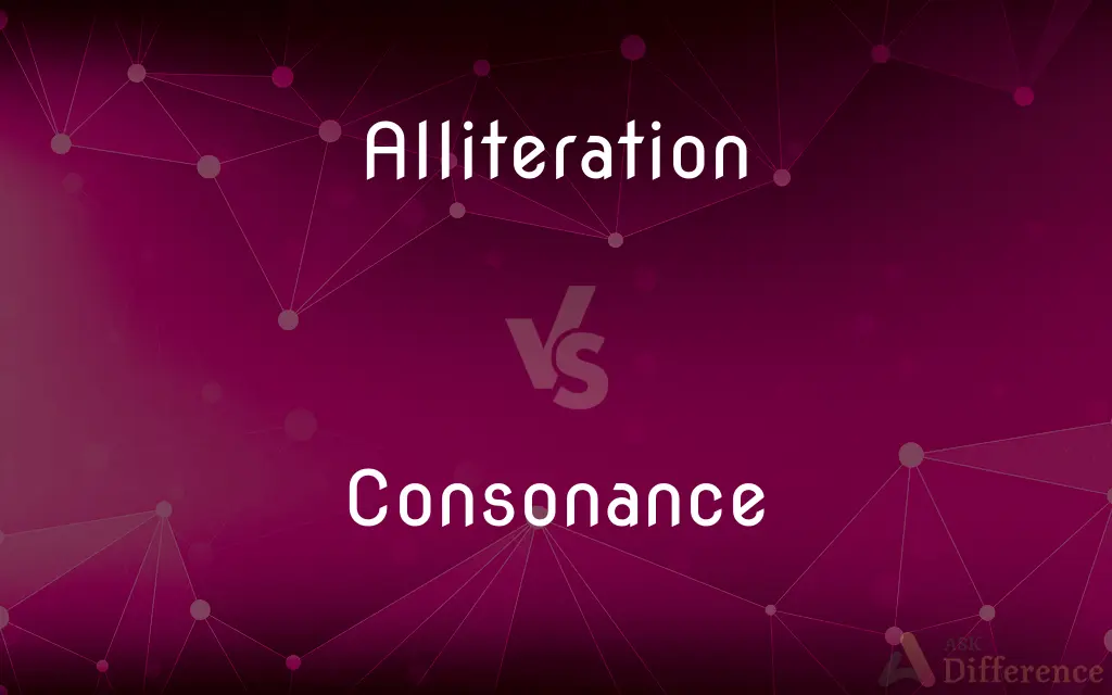 Alliteration vs. Consonance — What's the Difference?