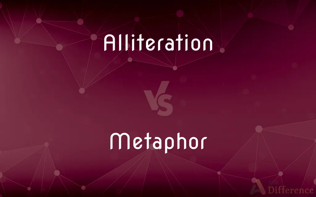 Alliteration vs. Metaphor — What's the Difference?