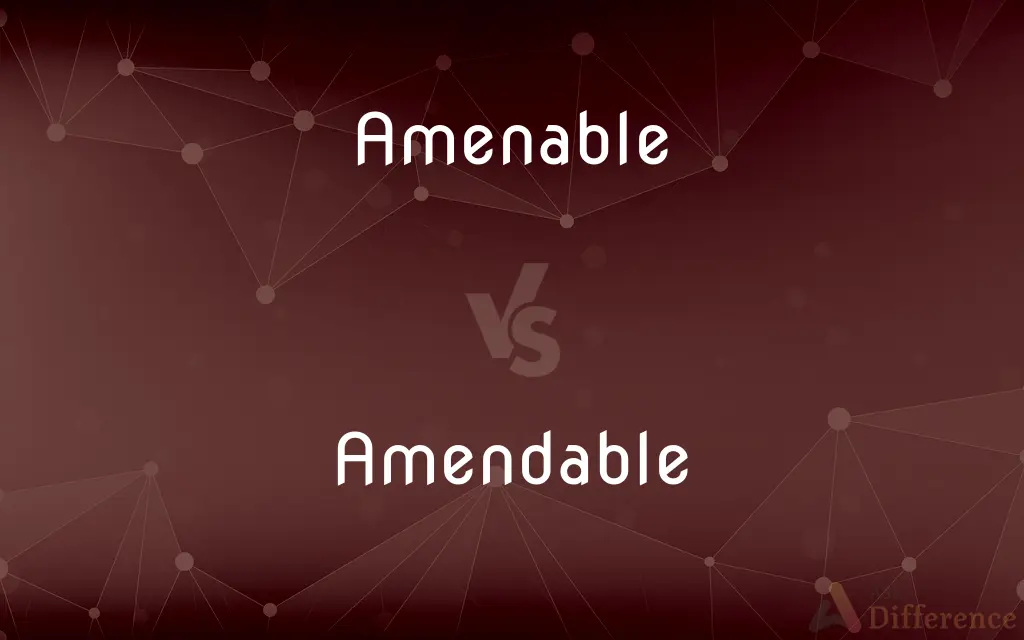 Amenable vs. Amendable — What's the Difference?