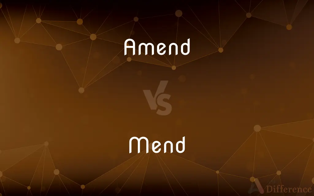 Amend vs. Mend — What's the Difference?