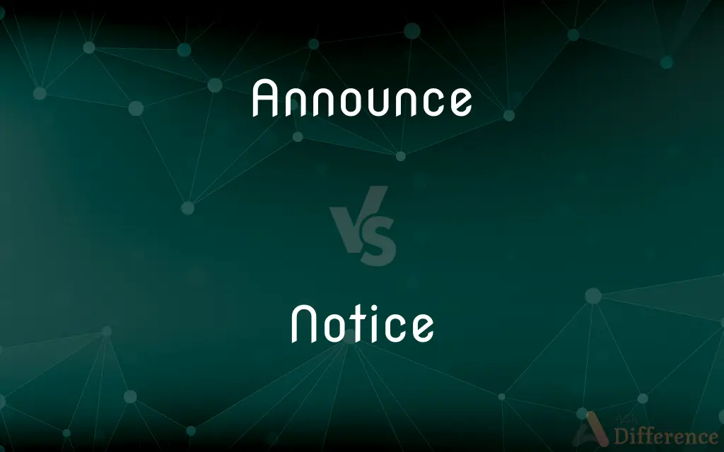 Announce vs. Notice — What's the Difference?