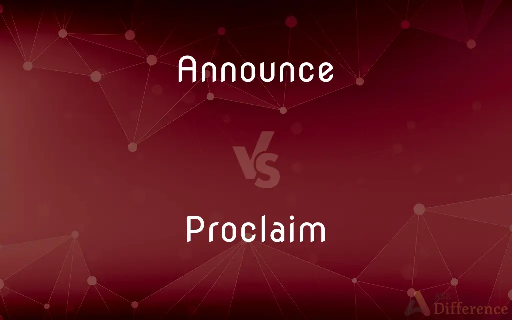 Announce vs. Proclaim — What's the Difference?