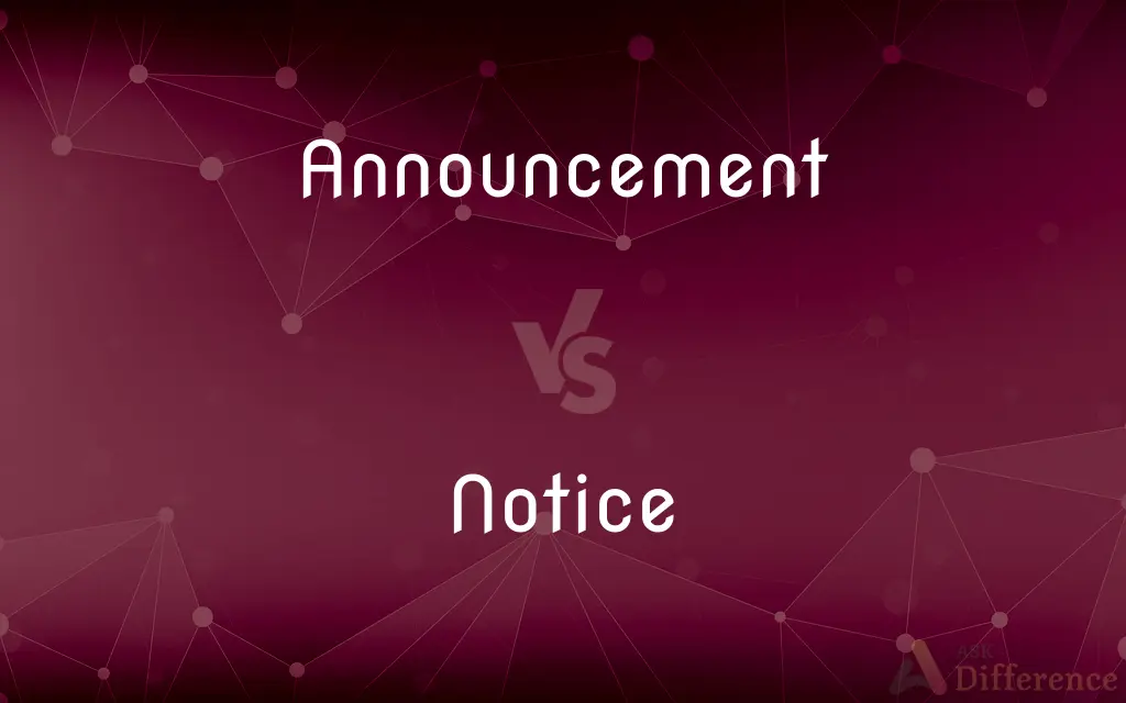 Announcement vs. Notice — What's the Difference?