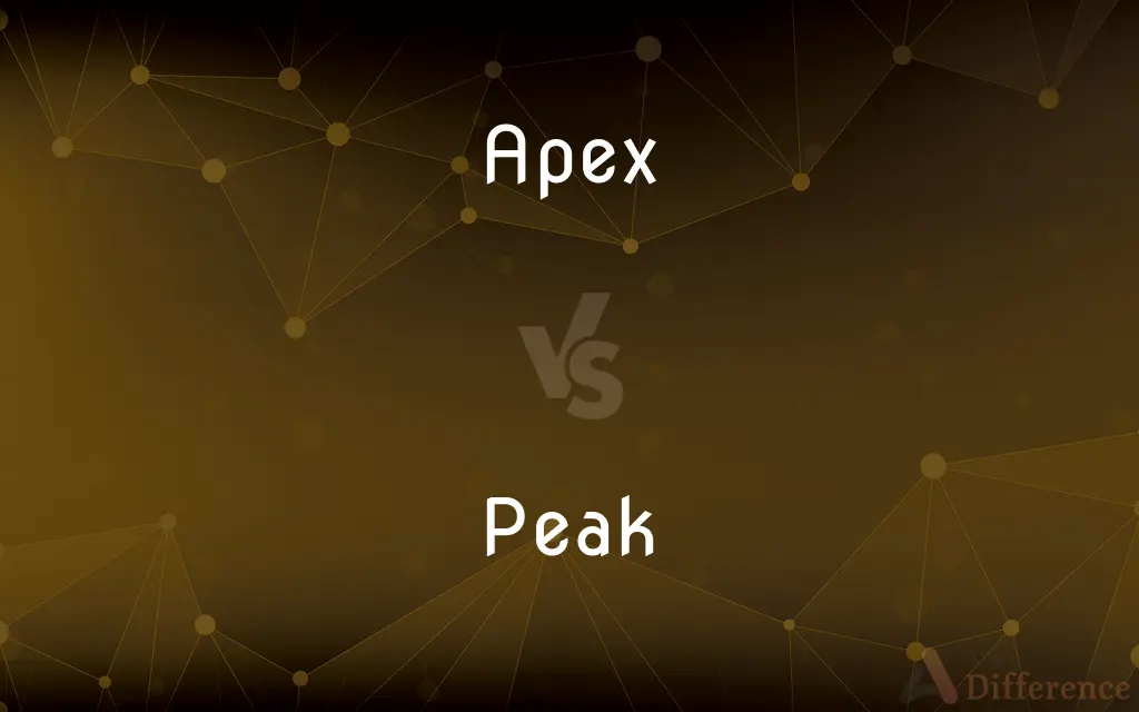 Apex vs. Peak — What's the Difference?