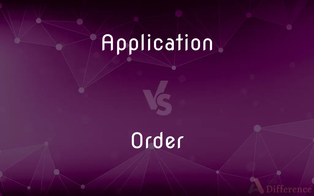 Application vs. Order — What's the Difference?