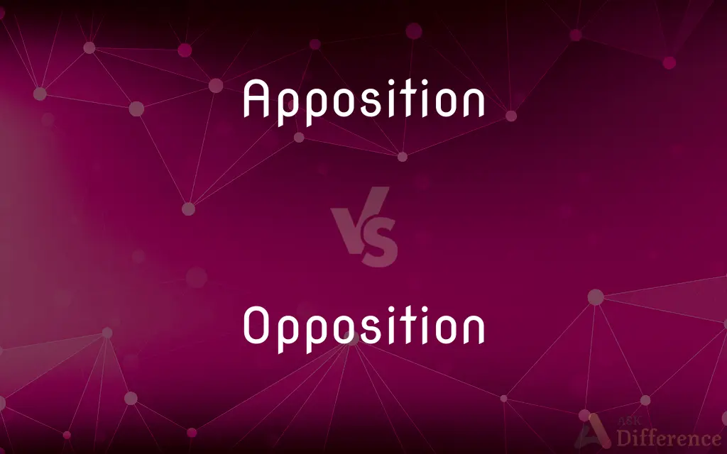Apposition vs. Opposition — What's the Difference?