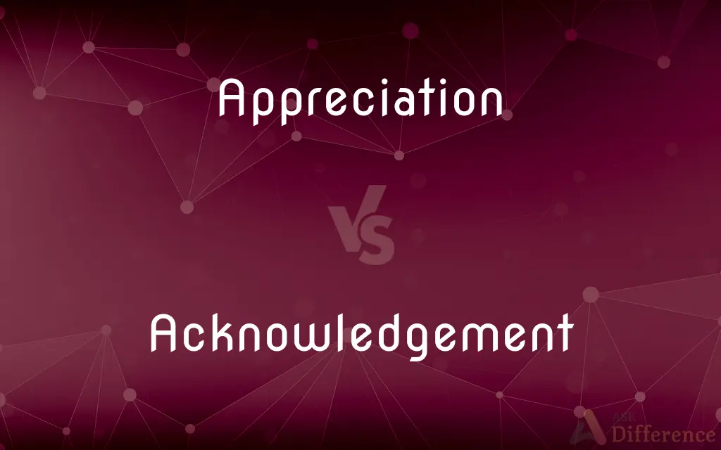 Appreciation vs. Acknowledgement — What's the Difference?