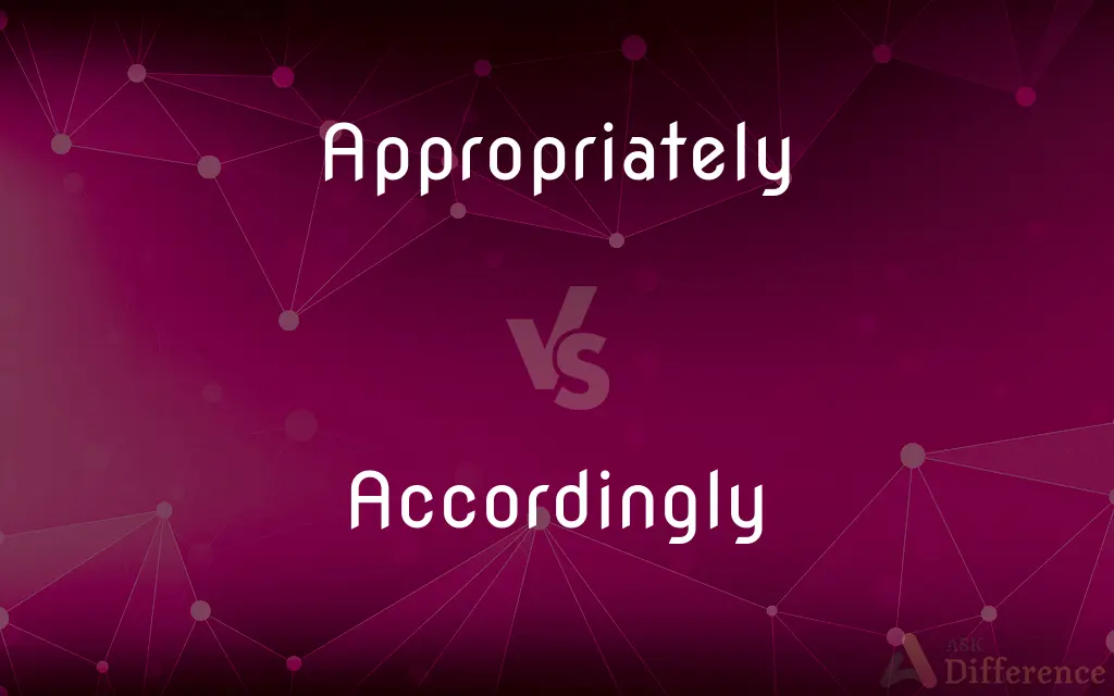 Appropriately vs. Accordingly — What's the Difference?