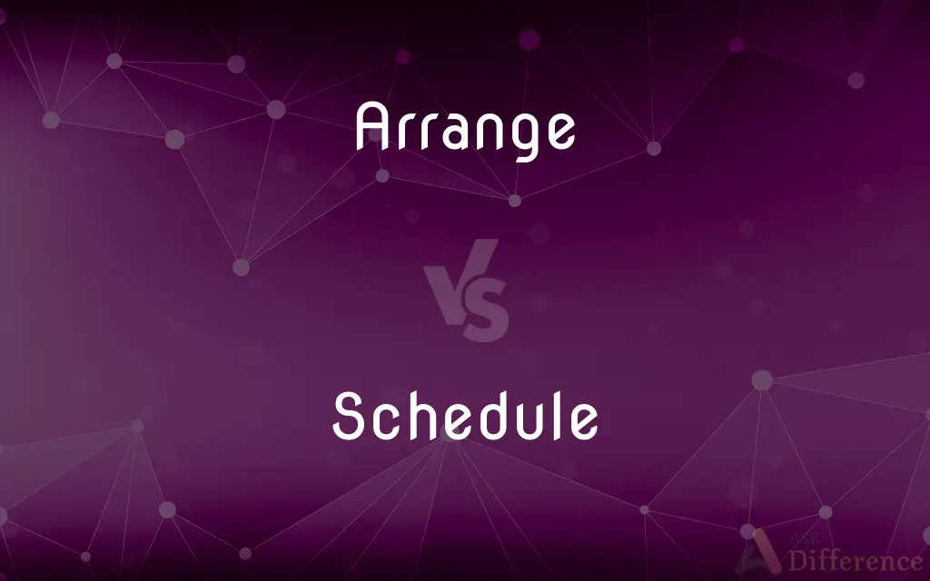 Arrange vs. Schedule — What's the Difference?