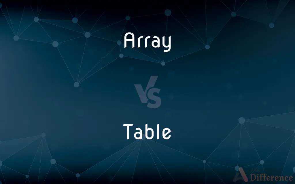 Array vs. Table — What's the Difference?