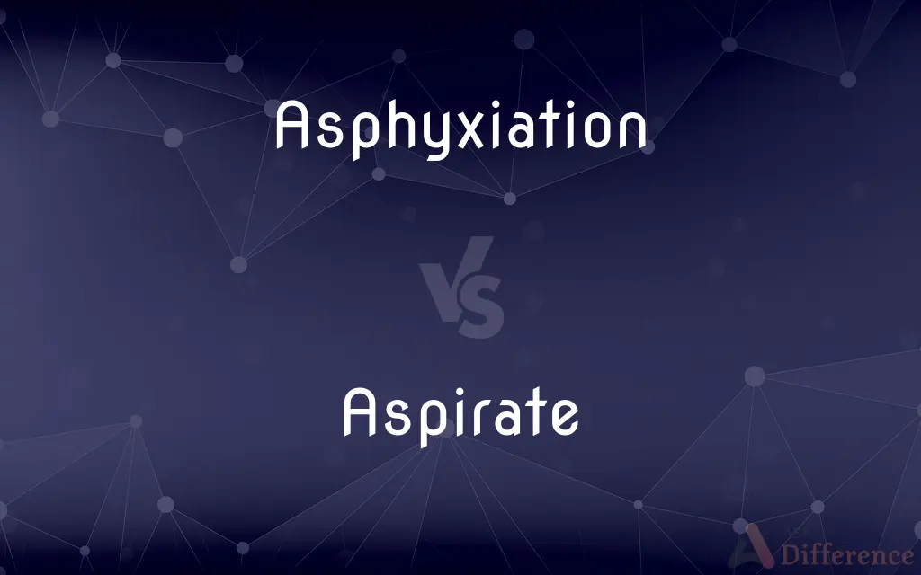 Asphyxiation vs. Aspirate — What's the Difference?