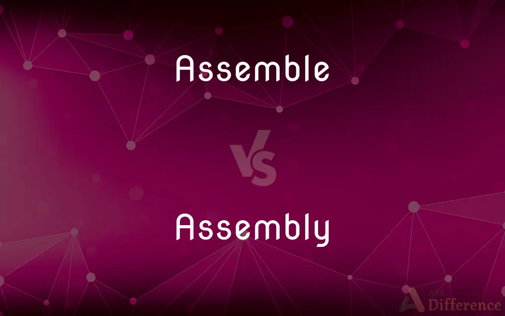 Assemble vs. Assembly — What's the Difference?