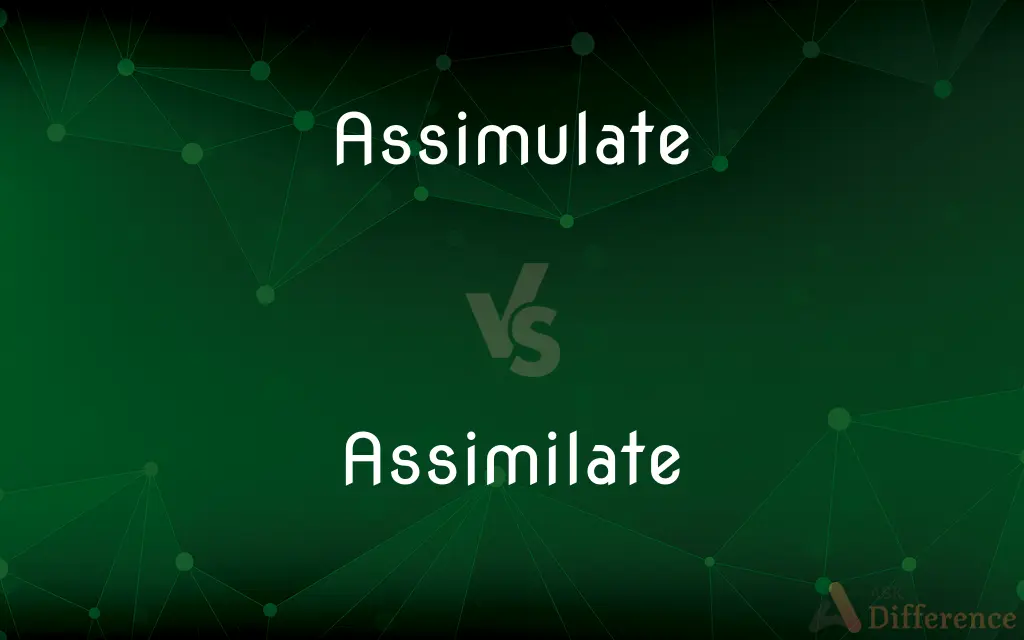Assimulate vs. Assimilate — What's the Difference?