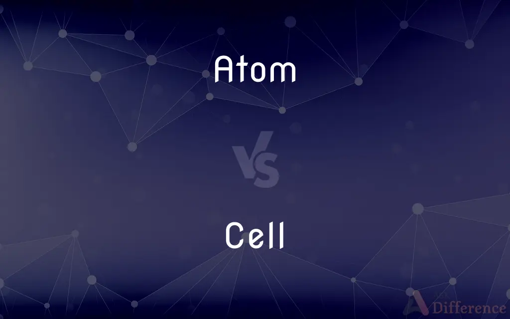Atom vs. Cell — What's the Difference?