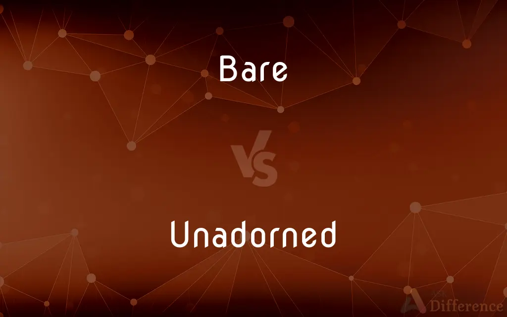 Bare vs. Unadorned — What's the Difference?