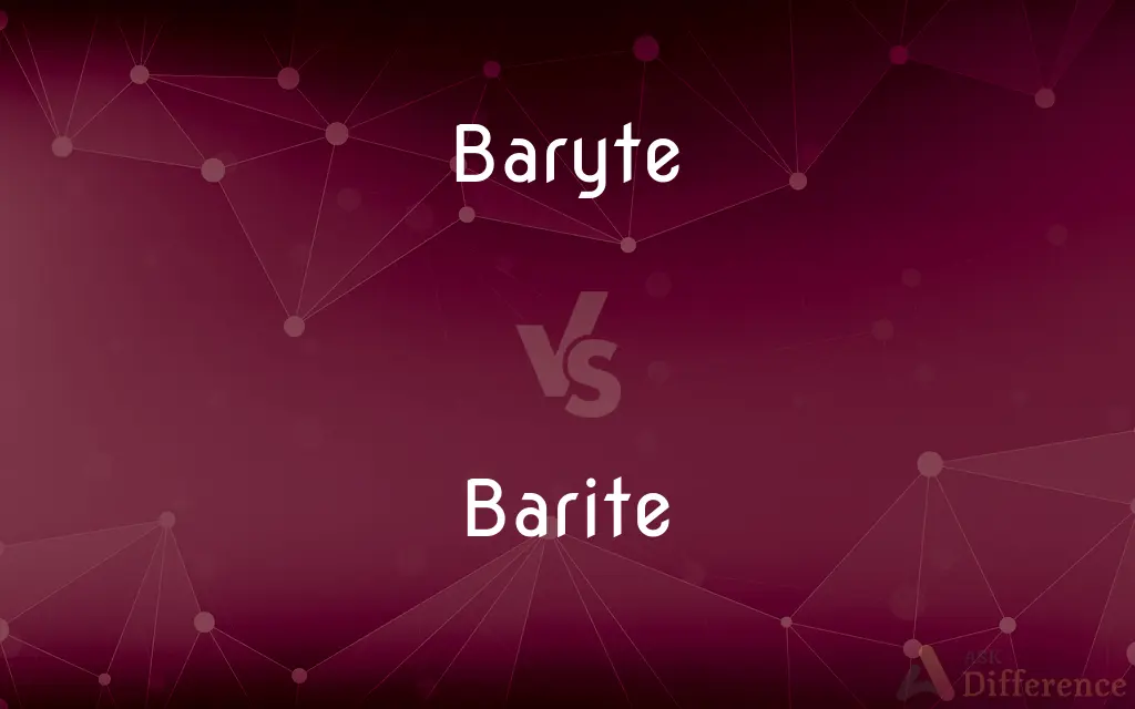 Baryte vs. Barite — What's the Difference?