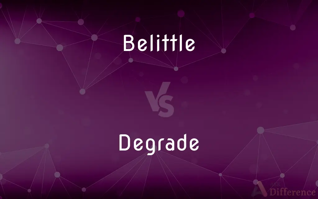 Belittle vs. Degrade — What's the Difference?