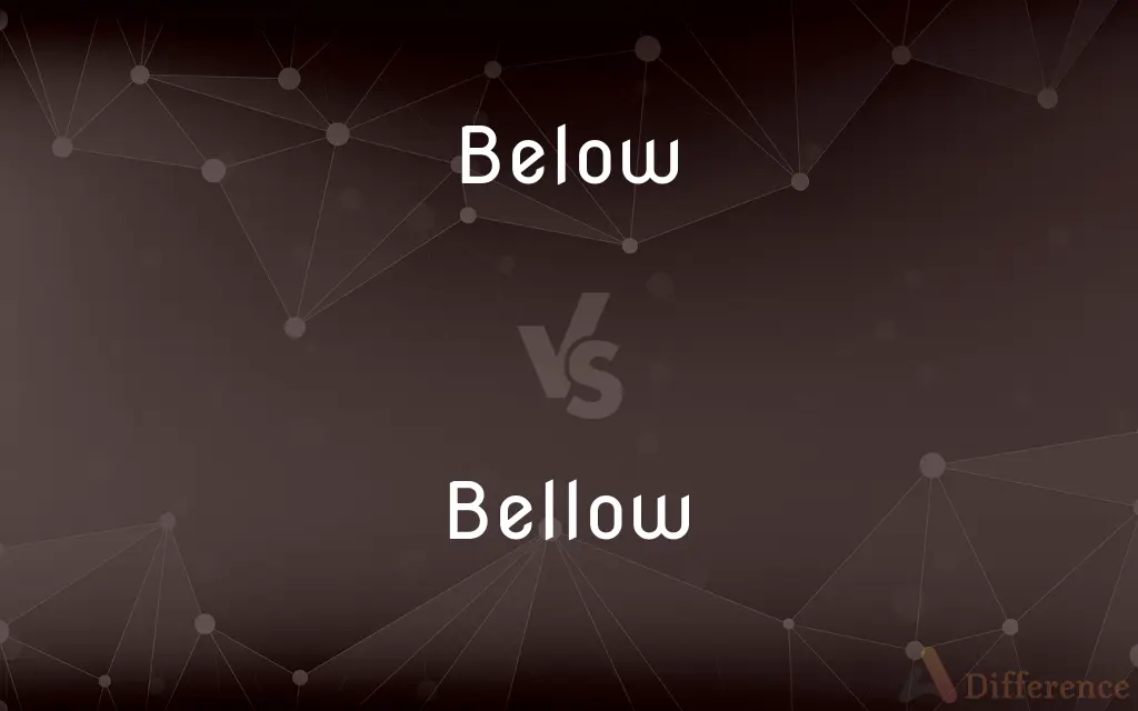 Below vs. Bellow — What's the Difference?