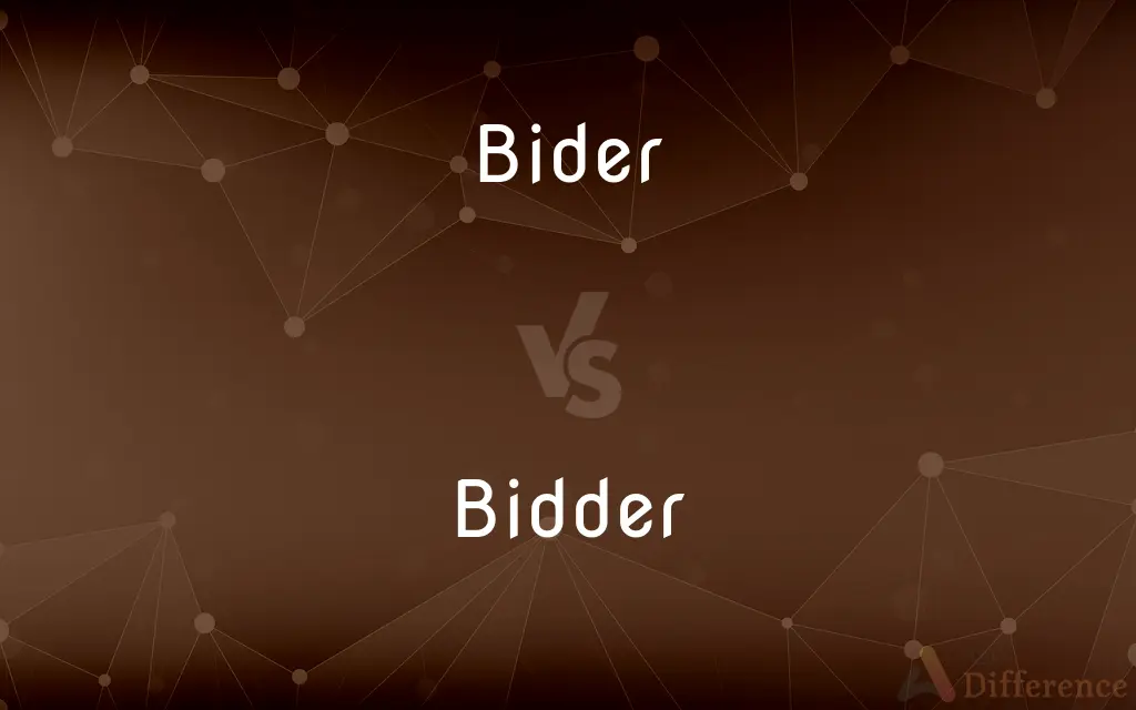 Bider vs. Bidder — What's the Difference?