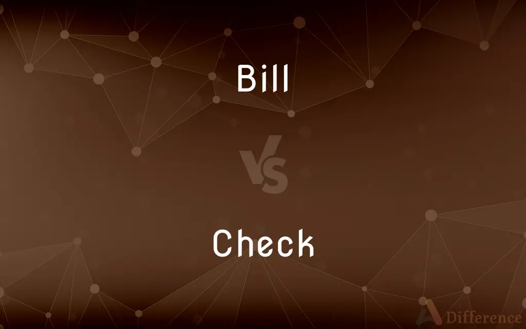 Bill vs. Check — What's the Difference?