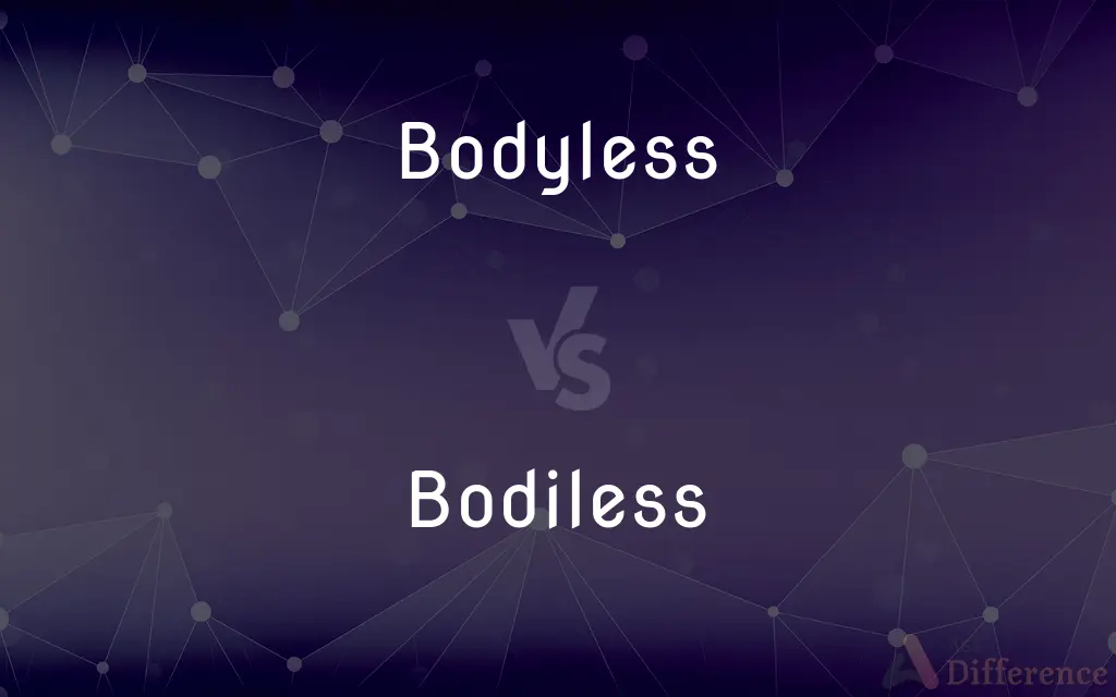 Bodyless vs. Bodiless — What's the Difference?