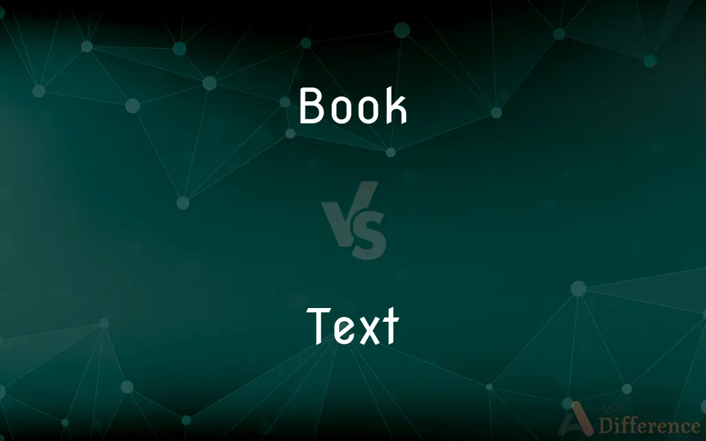 Book vs. Text — What's the Difference?