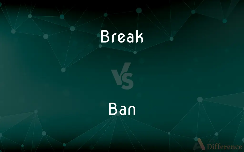 Break vs. Ban — What's the Difference?