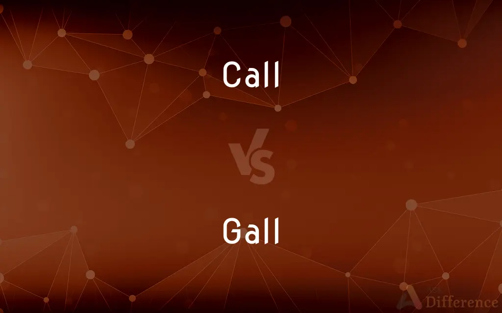 Call vs. Gall — What's the Difference?