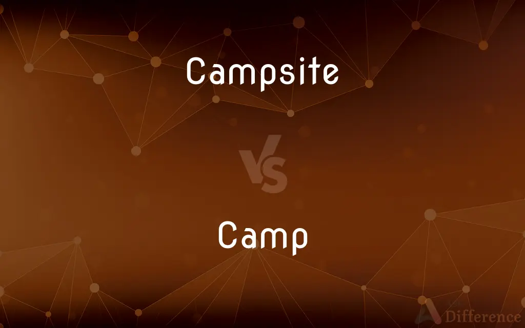 Campsite vs. Camp — What's the Difference?